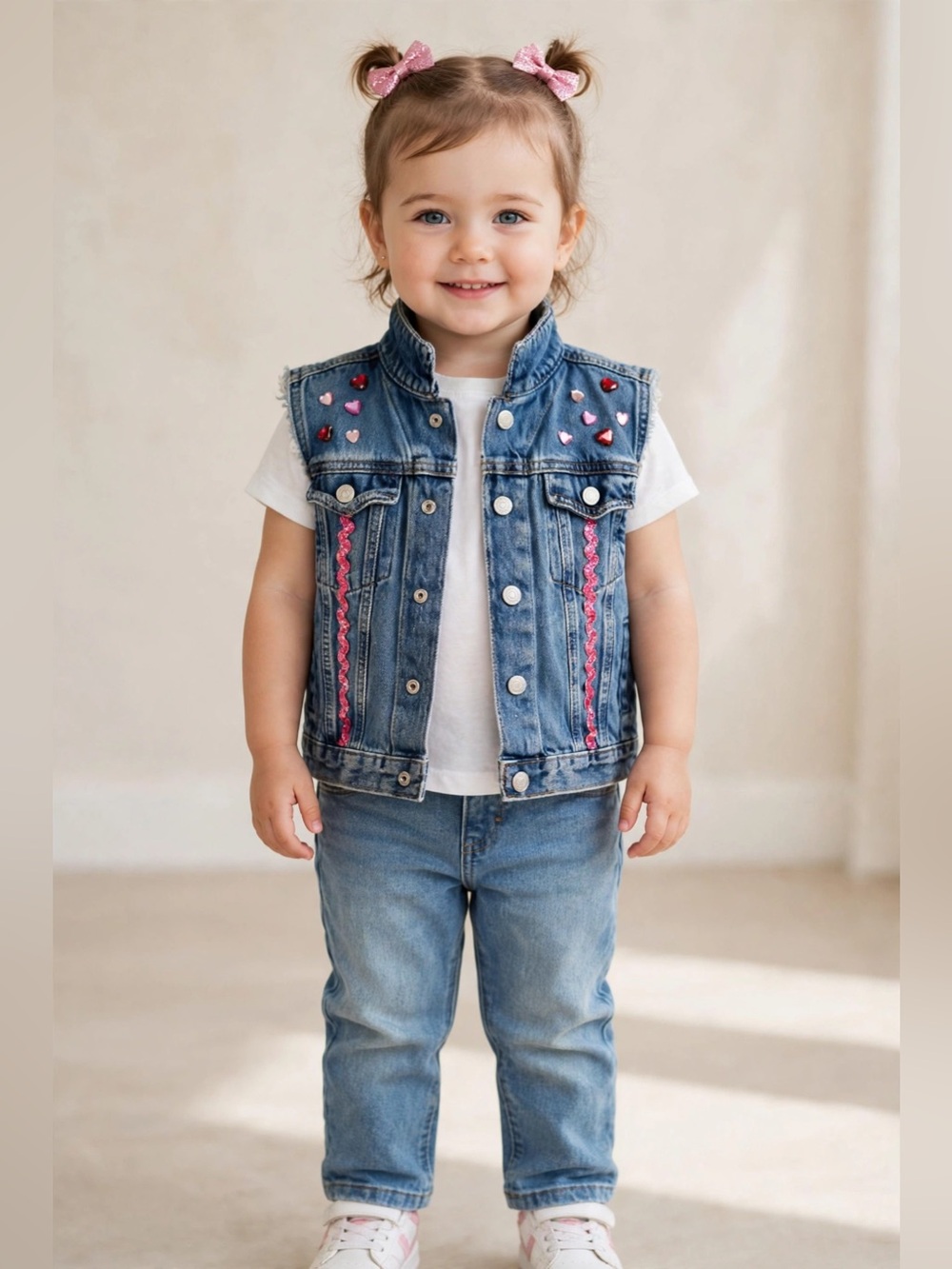 One-of-a-Kind Custom Hello Kitty Denim Vest - Toddler Size 3T